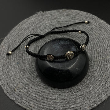 Spiral & Flower Charm Thread Anklet